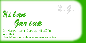 milan gariup business card